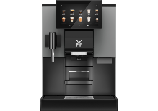 Front ekspresu automatycznego WMF Peak 50 z menu napojów na ekranie dotykowym