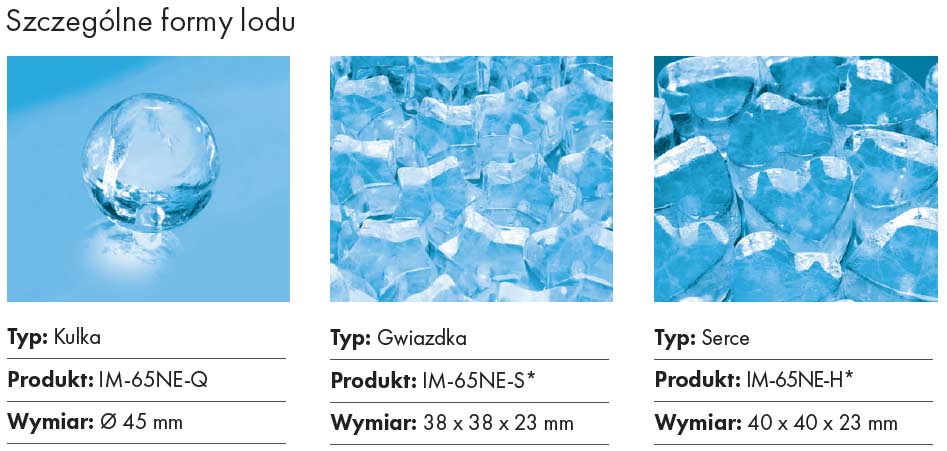 Kostki lodu z kostkarek Hoshizaki