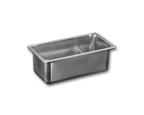  Trwały pojemnik do lodów wykonany ze stali nierdzewnej. Wymiary 360 mm szerokości, 165 mm głębokości, 120 mm wysokości. Do zastosowań w gastronomii.