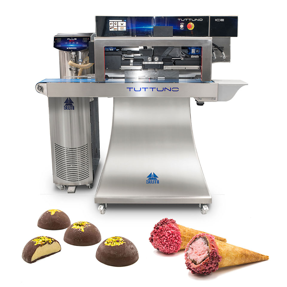 Selmi One Shot Tuttuno Ice Maszyna do jednoczesnego nadziewania produktów cukierniczych czekoladą i lodami