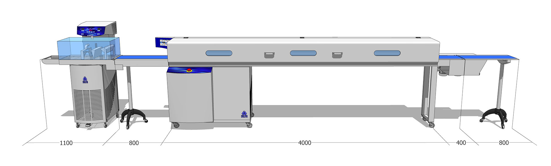 Tunel chłodniczy 250 mm / 4 m z temperówką do czekolady Futura EX