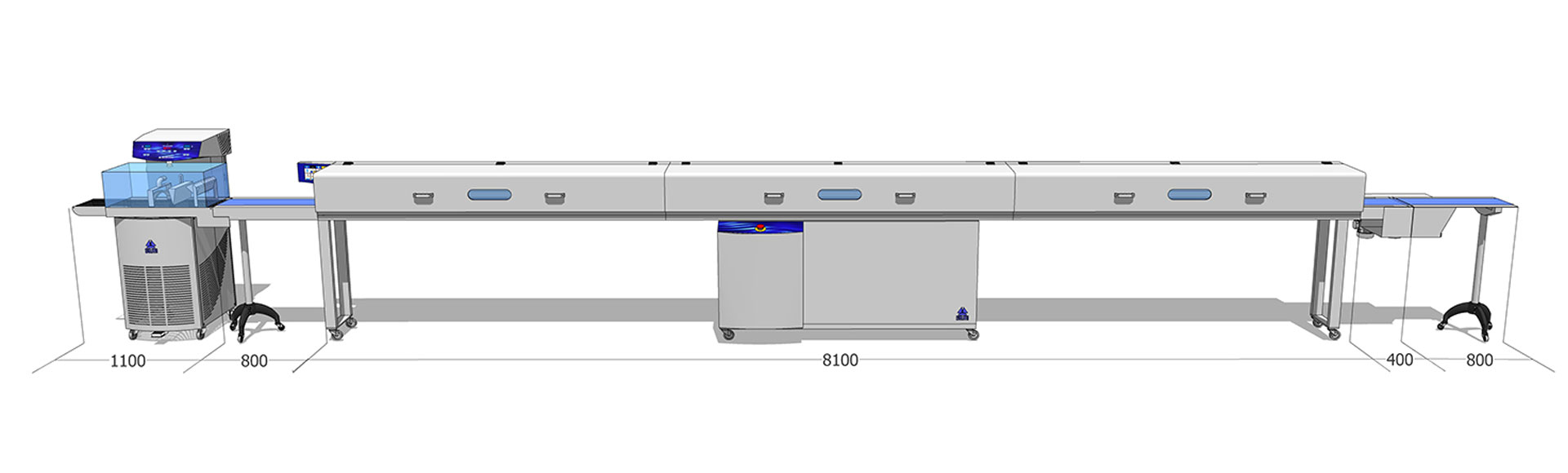 Tunel chłodniczy 300 mm / 8 m z temperówką do czekolady Top EX