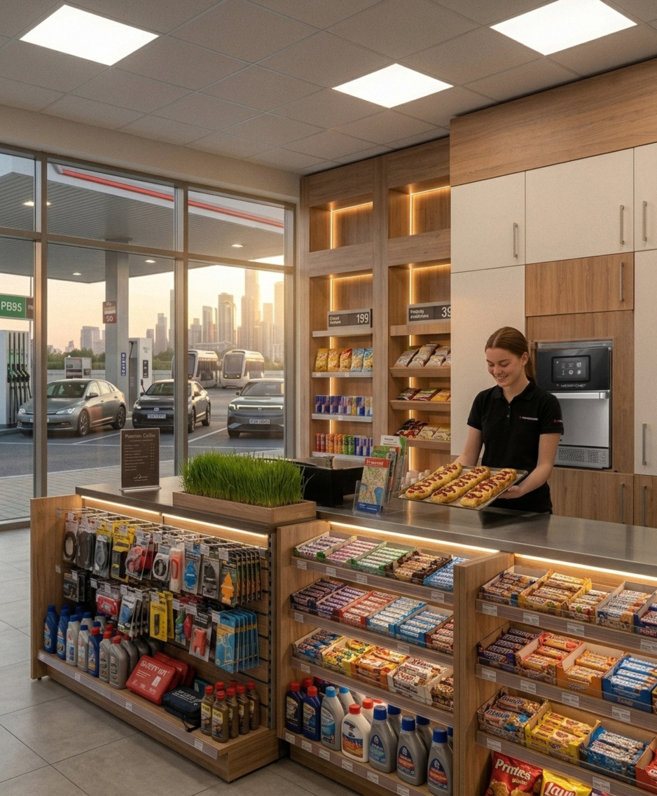 Nowoczesna stacja paliw rozwija segment convenience i foodvenience, łącząc szybkie zakupy, hot food i gastronomię premium z doświadczeniem klienta.