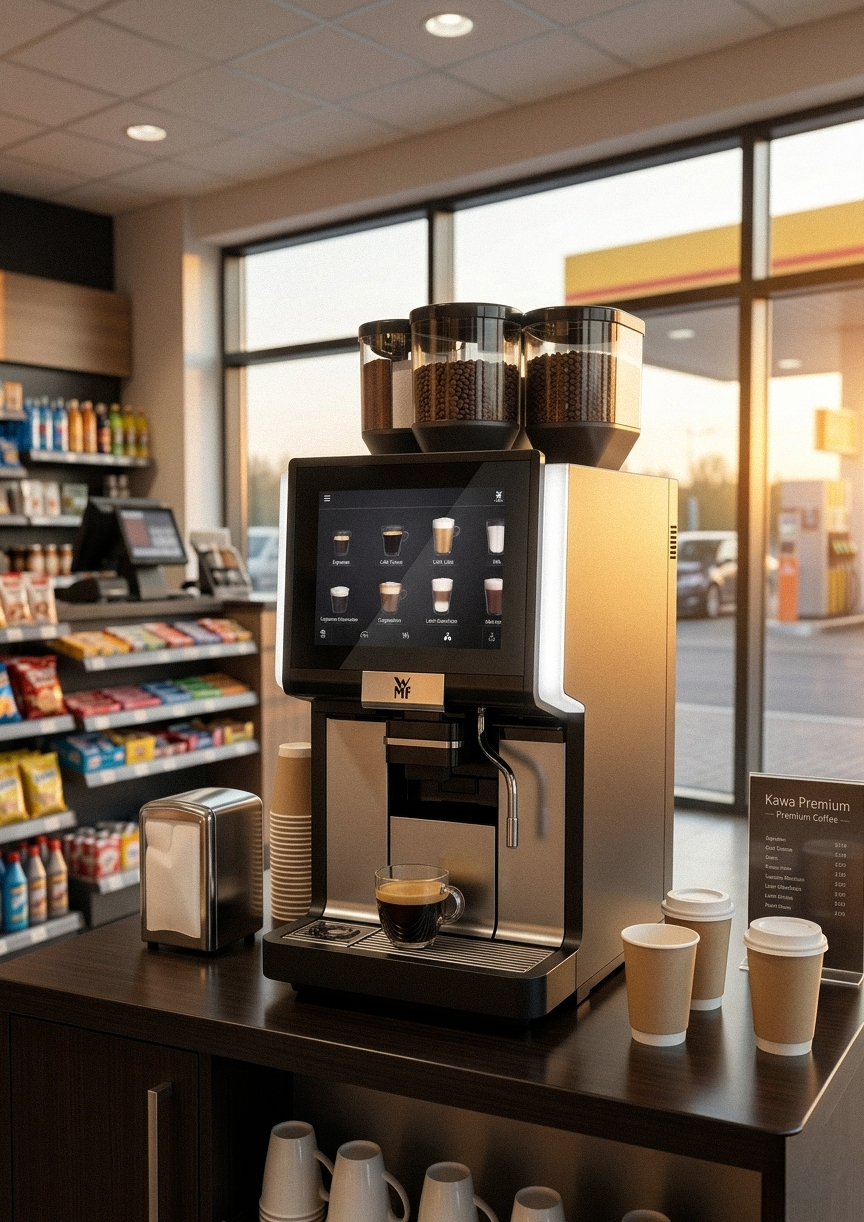 Nowoczesna strefa kawowa na stacji paliw. Segment convenience i foodvenience staje się jednym z kluczowych obszarów rozwoju rynku non-fuel w Polsce.